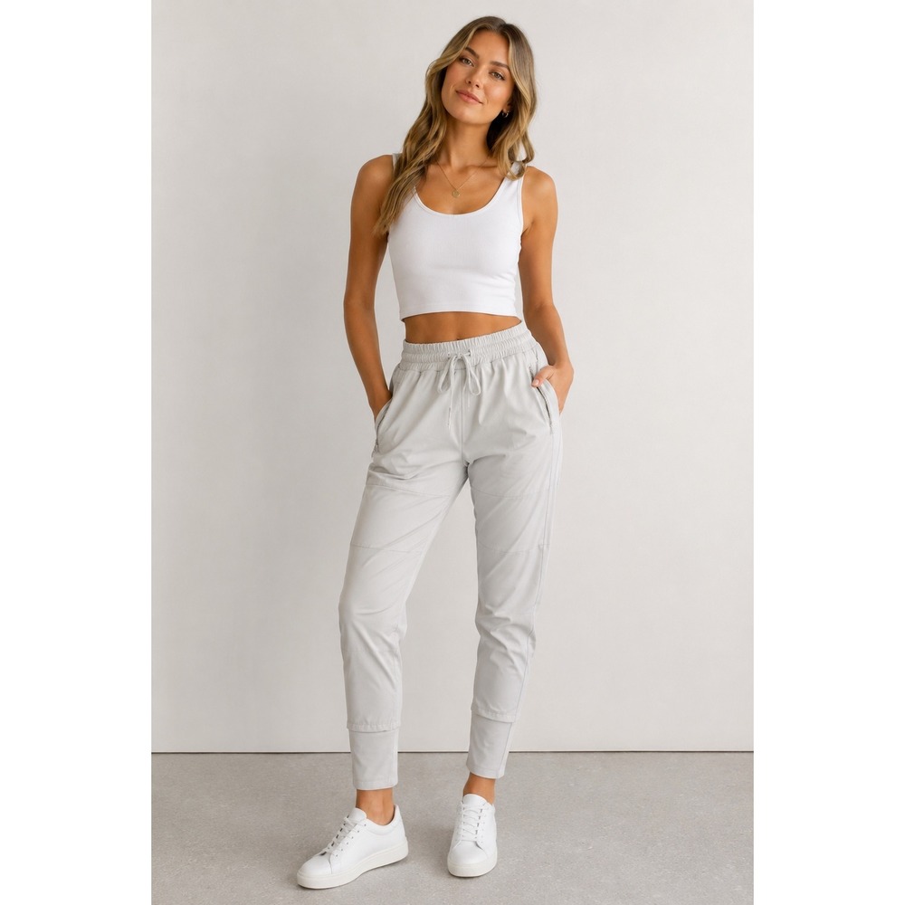 Raffaello Rossi Candy Jogger Pants Grey Silver Blue Tech Skinnny Stretch Size 40